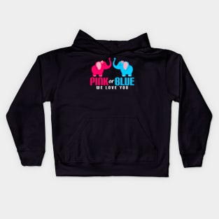 Adorable Pink or Blue We Love You Baby Elephants Kids Hoodie